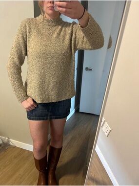 Cozy Mock Neck Bouclé Sweater - Cream